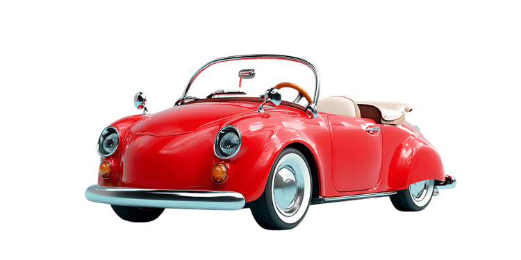 Red vintage convertible car