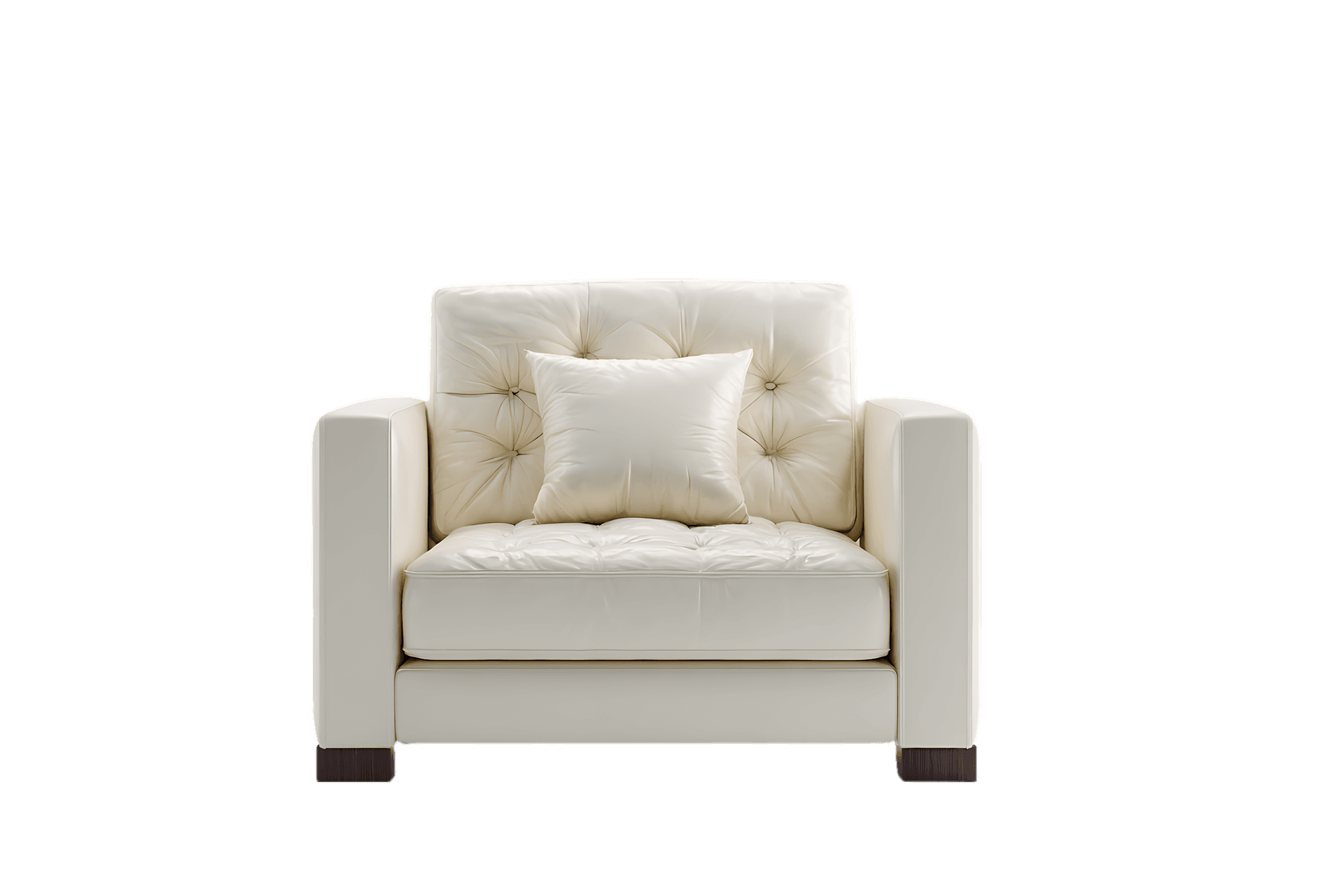 Comfortable off white armchair with a cushion