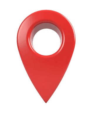 Shiny red map pointer for navigation and location purposes