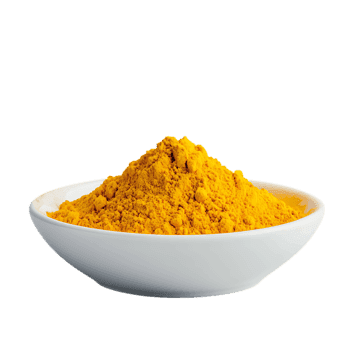 Turmeric powder in a white bowl