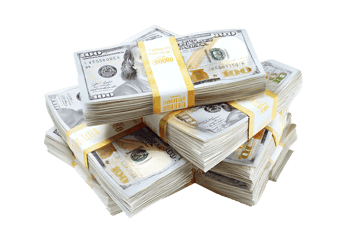 Stack of hundred dollar bills. Wealth, richness concept.