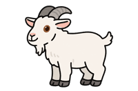 Cartoon goat illustration, farm animal graphic