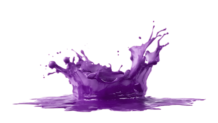 Purple liquid splash, vibrant color explosion