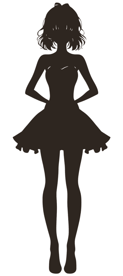 Silhouette of a girl in a dress