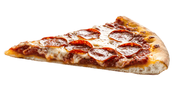 Delicious pepperoni pizza slice, close up.