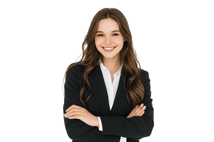 Confident businesswoman with arms crossed460.