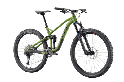 Green mountain bike for off road adventures and trails