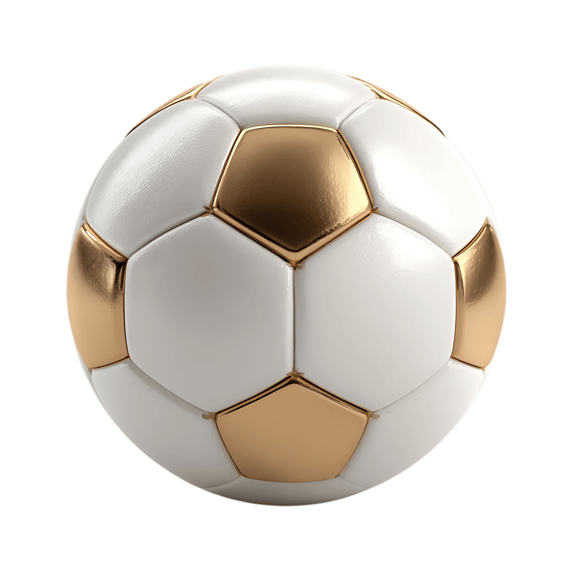 White and gold soccer ball isolated on black793.