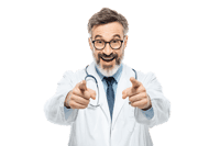 Smiling doctor points at you267
