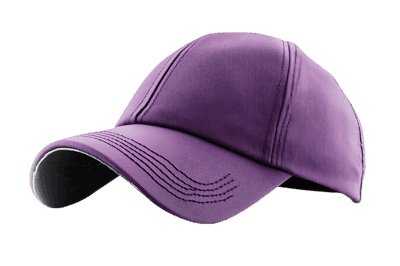 Purple baseball cap isolated on black background