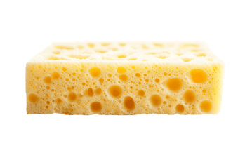 Close up of a block of Swiss cheese.