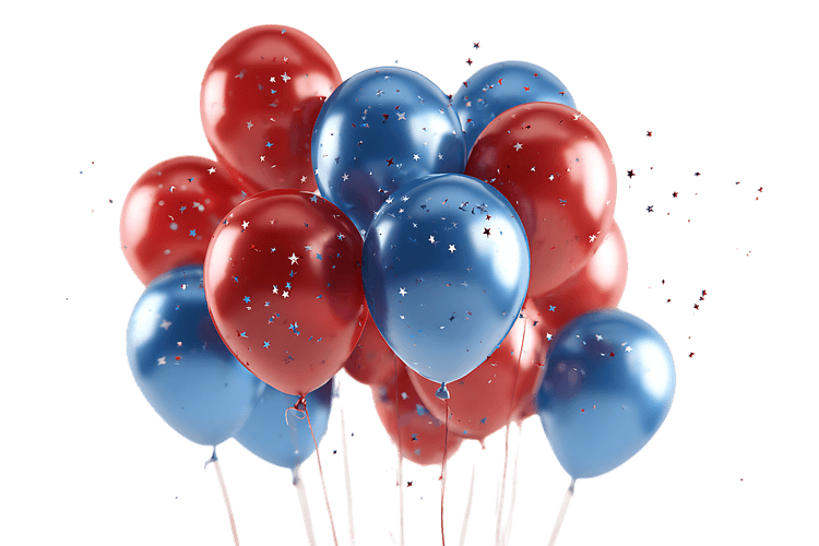 Red, white, and blue balloons725.