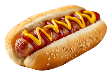 Classic hot dog with mustard and ketchup119.