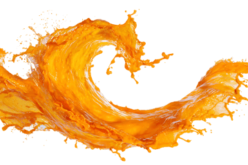 Orange juice splash, vibrant and refreshing.