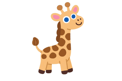 Smiling cartoon giraffe illustration