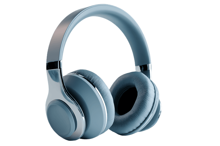 Stylish blue over ear headphones for music lovers.