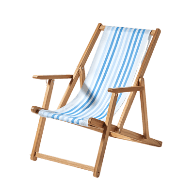 Relaxing striped beach chair.