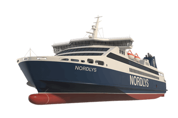 Nordlys ferry boat for passenger transport and ocean travel