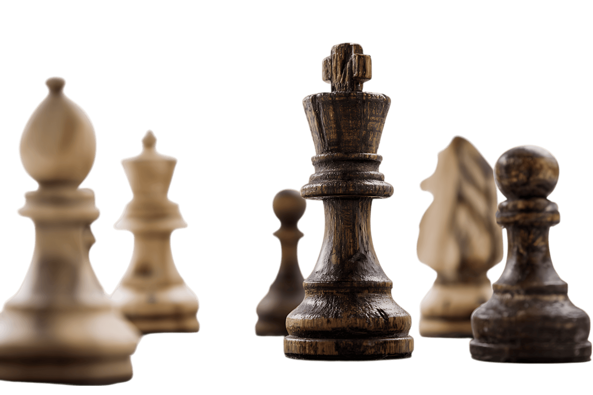Close up of chess pieces strategy competition