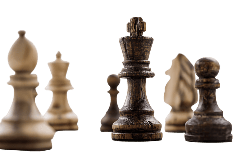 Close up of chess pieces strategy competition