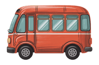 Red minivan illustration for transportation and travel designs