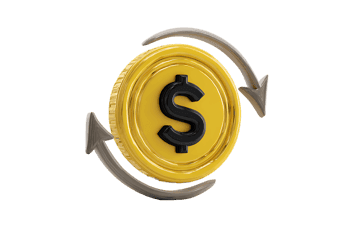 Rotating dollar coin.  Financial concept.