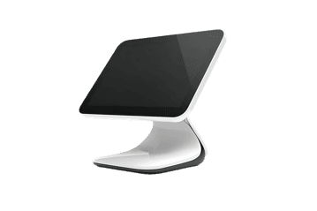 Stylish black and chrome tablet stand