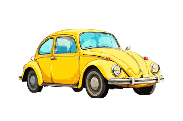 Yellow beetle car illustration
