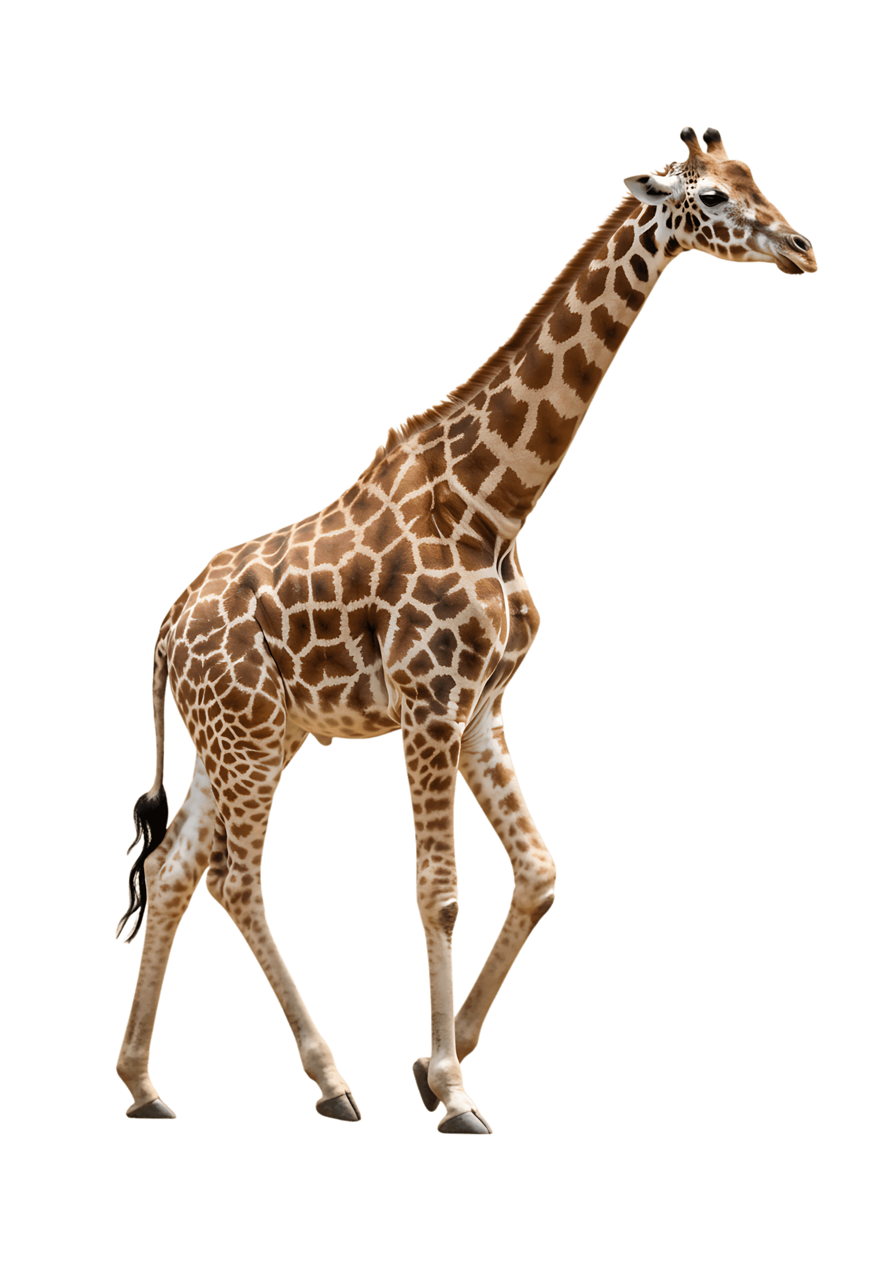 Full body of giraffe walking