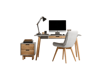 Modern home office setup with desk