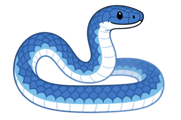 Illustration of a blue snake with pattern