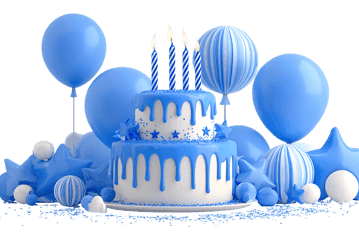 A delightful blue birthday cake!