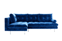 Modern blue velvet sectional sofa