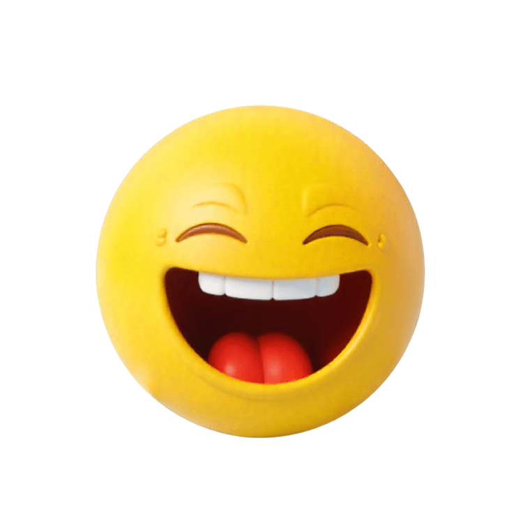 3d laughing emoji smiling with joy and happiness