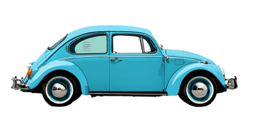 Light blue volkswagen beetle car