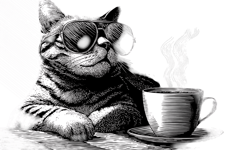 Cool Cat Coffee Connoisseur