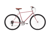 Stylish pink bicycle for recreation and transportation