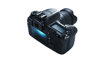 Sleek DSLR Camera, Back View