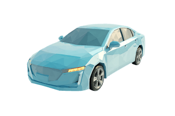 Modern car low poly illustration