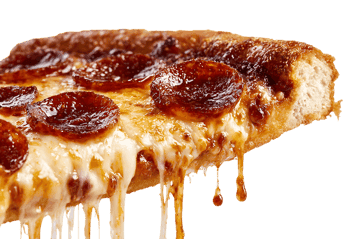 Delicious pepperoni pizza slice with melted cheese