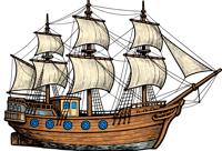 Classic sailing ship illustration