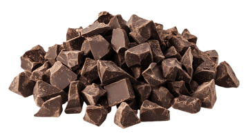 A pile of dark chocolate chunks.