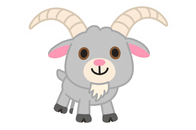 Cartoon goat with horns and beard409