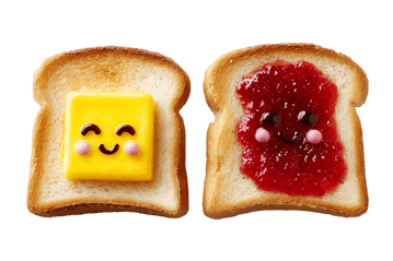Happy toast with butter and jam!