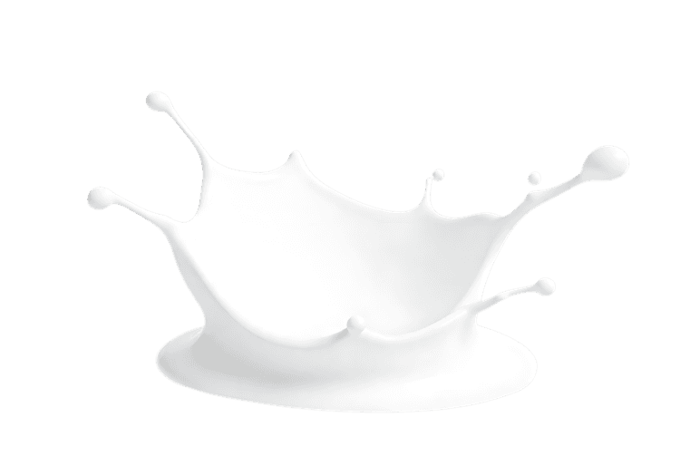 High speed photograph of a white liquid splash forming a crown shape with droplets on a light background