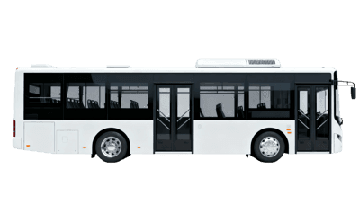 White city bus for public transportation and urban travel