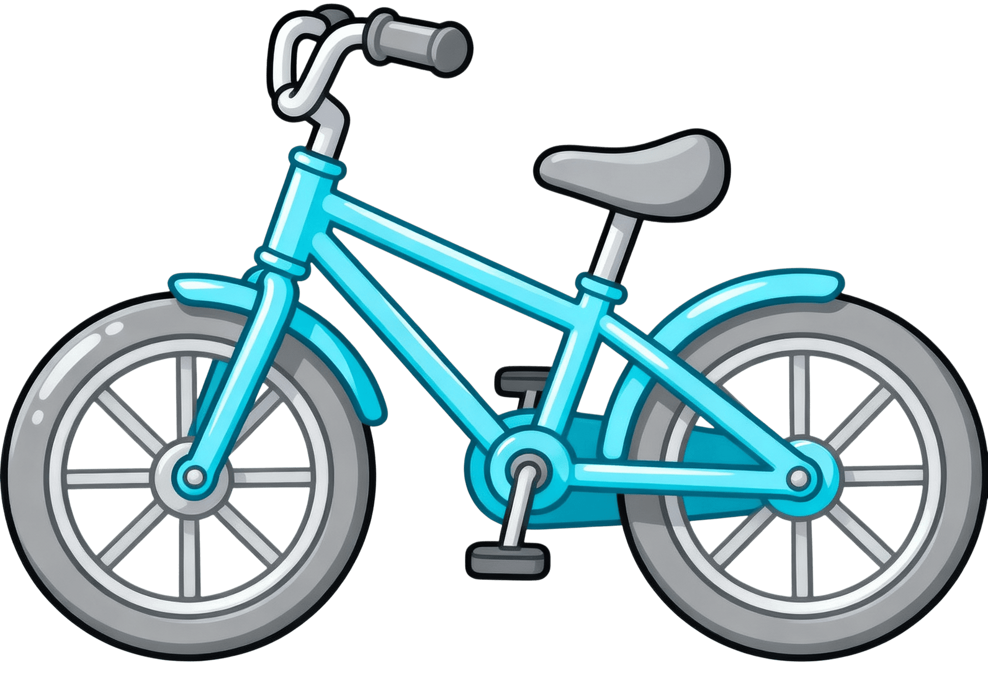 Cartoon style blue bicycle illustration