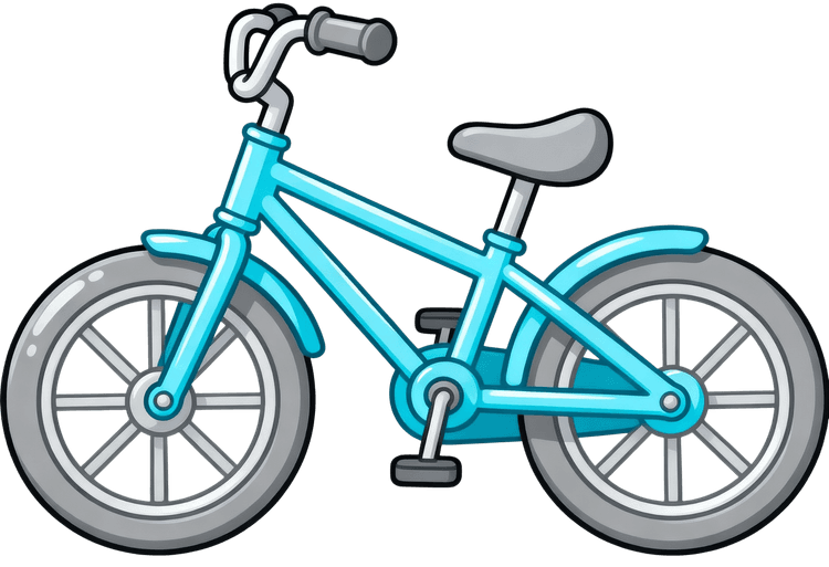 Cartoon style blue bicycle illustration