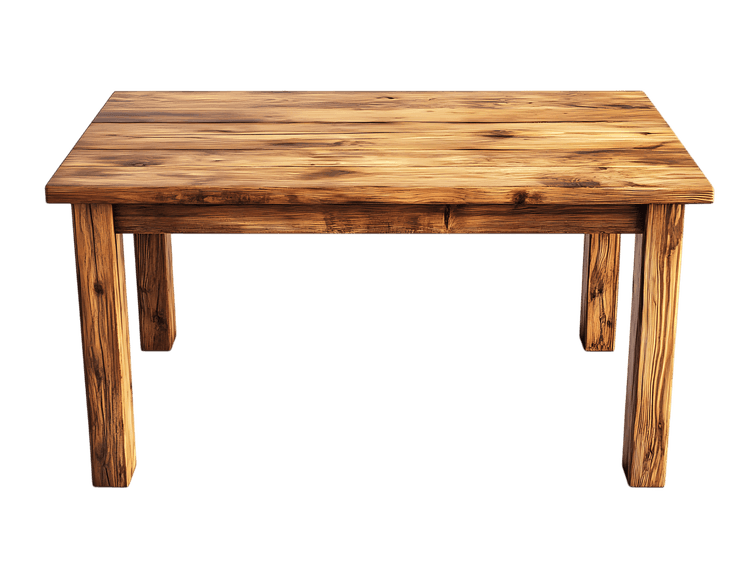 Rustic wooden table, farmhouse style