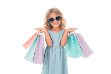 Happy girl with shopping bags. Retail, sale, consumerism concept.